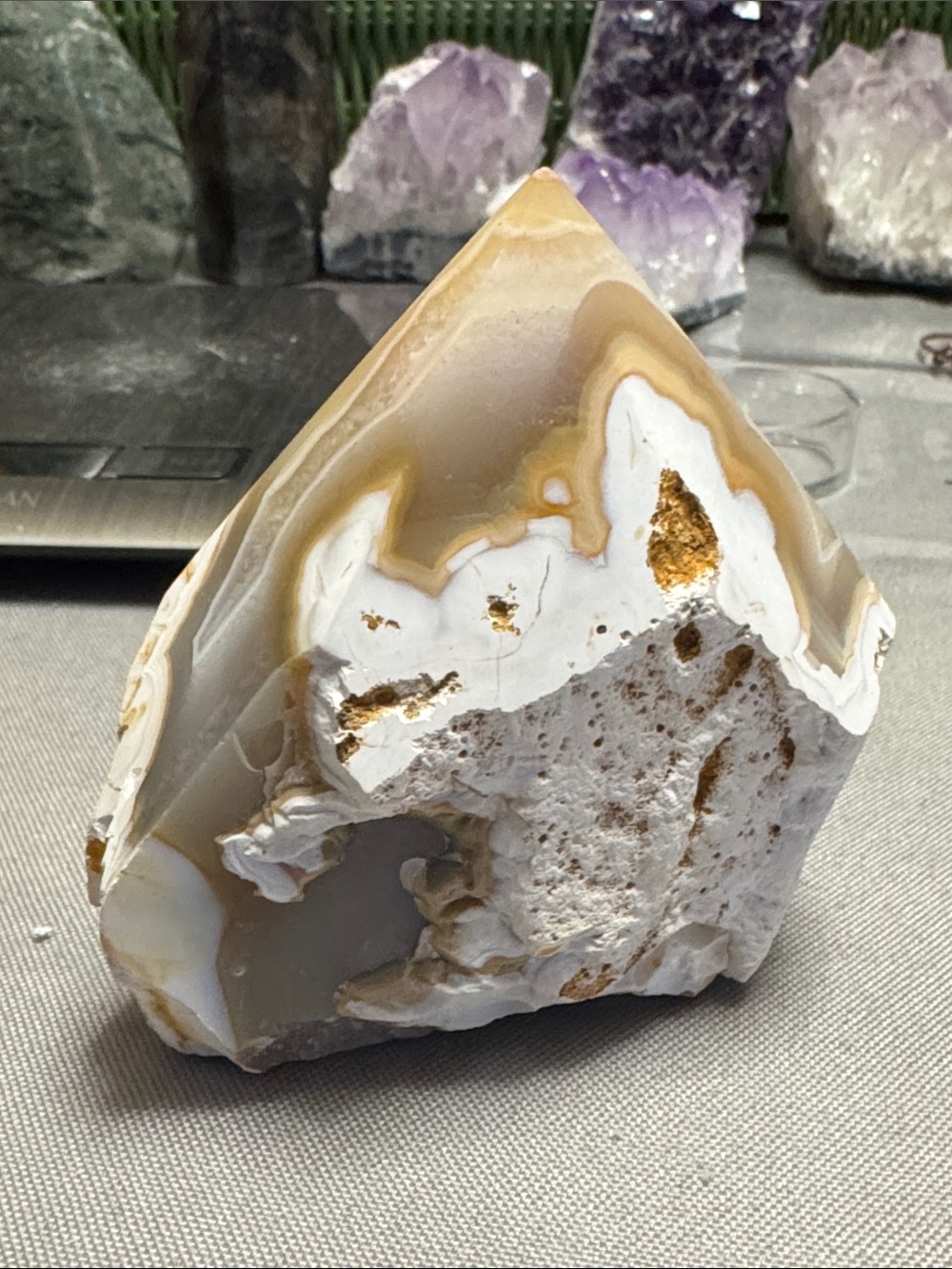 Natural Chalcedony Agate point Display Freeform